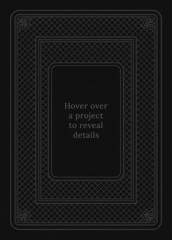 card back: Hover over project to reveal details